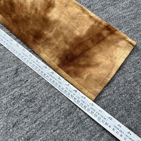 Elements By Vakko Pants Women 4 Brown Suede Leather Tie Dye Hippie Disco Y2K 90s - Picture 7 of 12